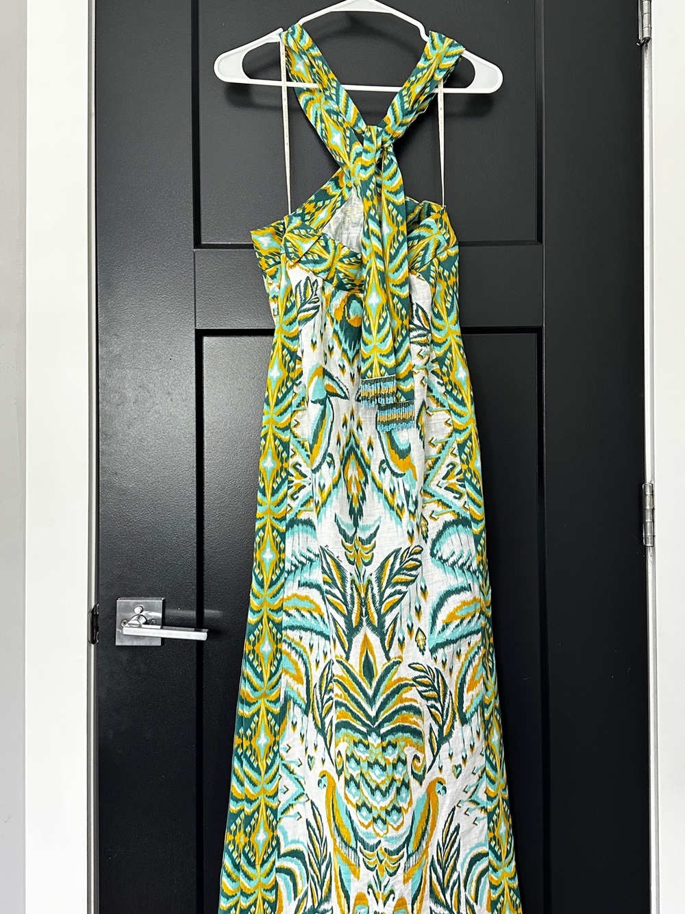 FARM Rio Green, Yellow & White Halter Maxi Dress - Picture 4 of 8